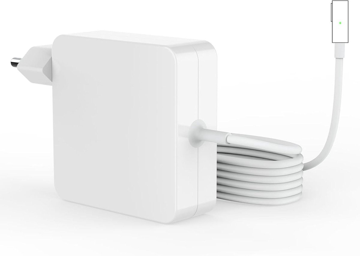 Laptop Oplader - Voeding Adapter - Stroom Voorziening - Magnetische L-Tip - 45 Watt - Wit