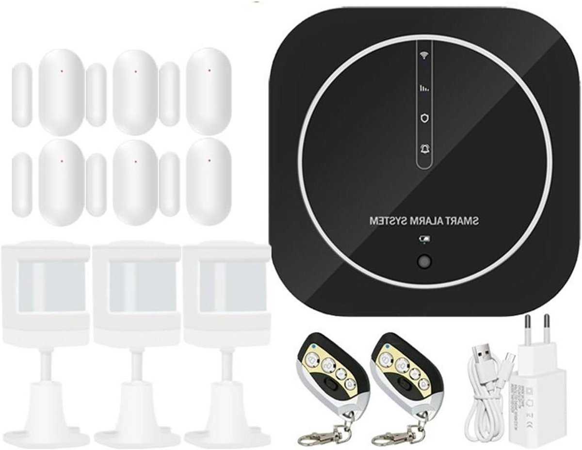 Beveiligingssysteem - Alarm Kit - Huis Beveiligen - Wifi GSM Controle - 100 Zones - Wit