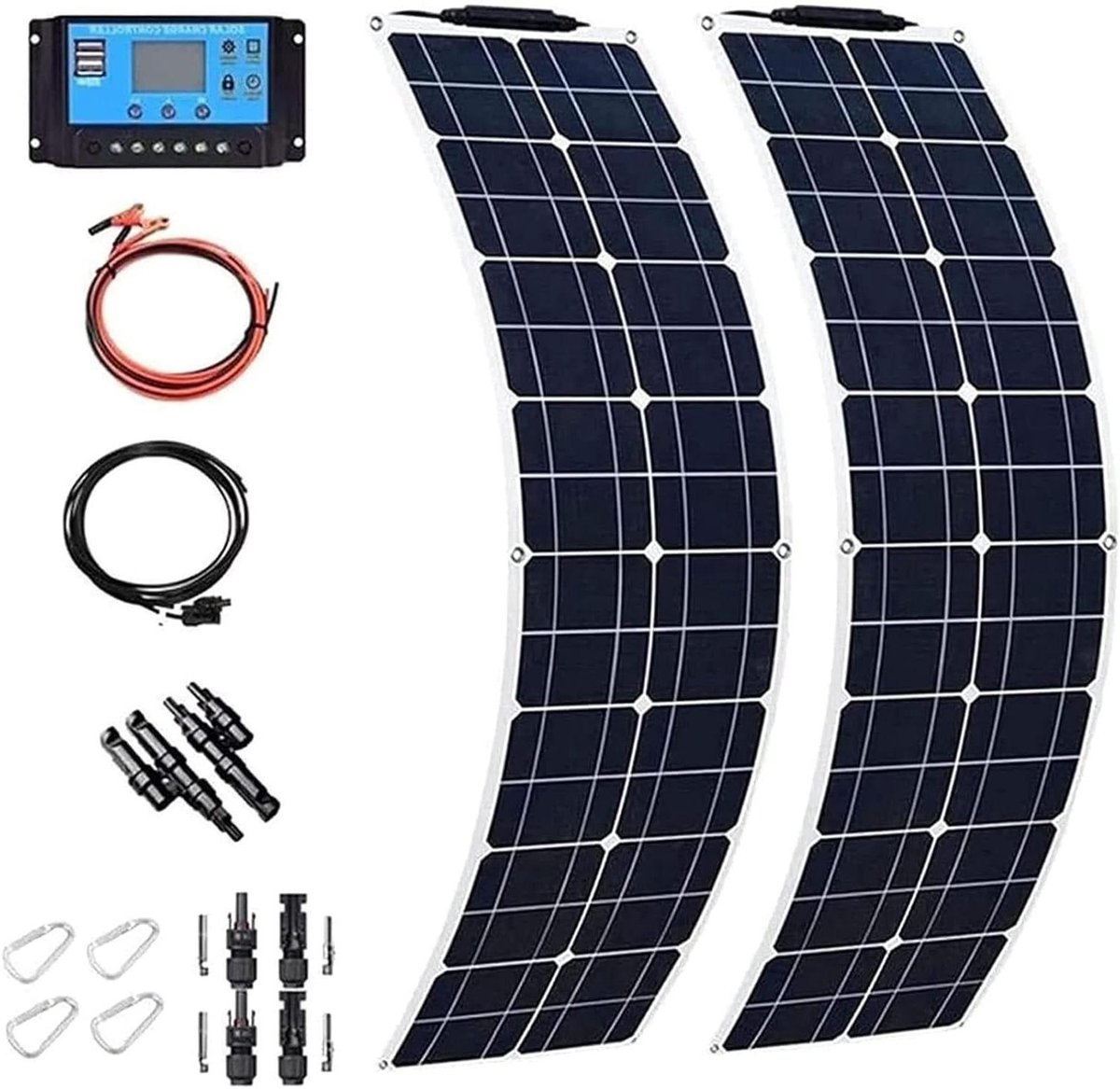 Flexibel Zonnepaneel - Draagbaar Paneel - Energie Opwekken - Hoge Efficiëntie - 200W - Zwart