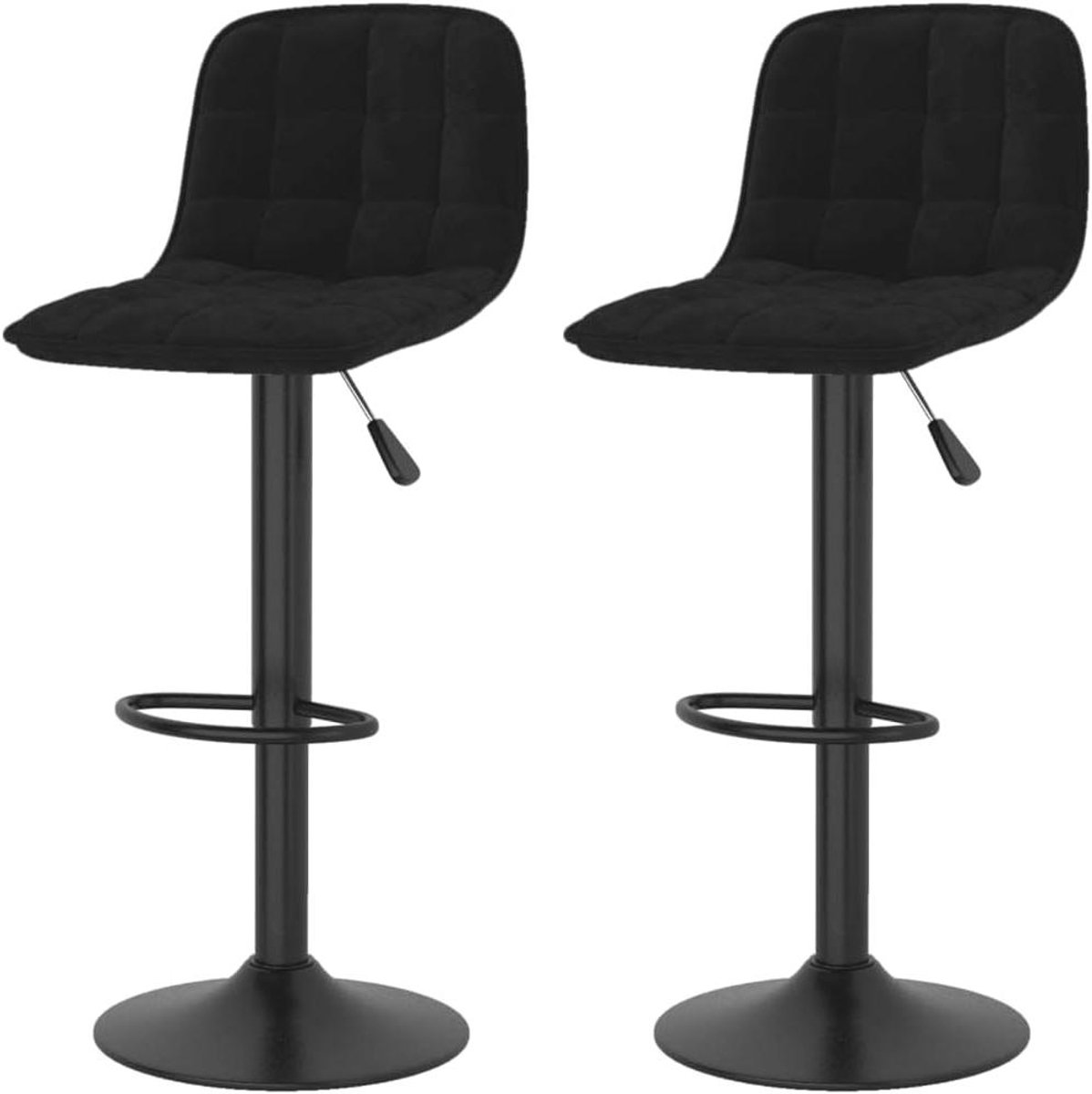 Barkrukken Set - Stoelen Bar - Ontspannen Zitten - In Hoogte Verstelbaar - 2 Stuks - Zwart