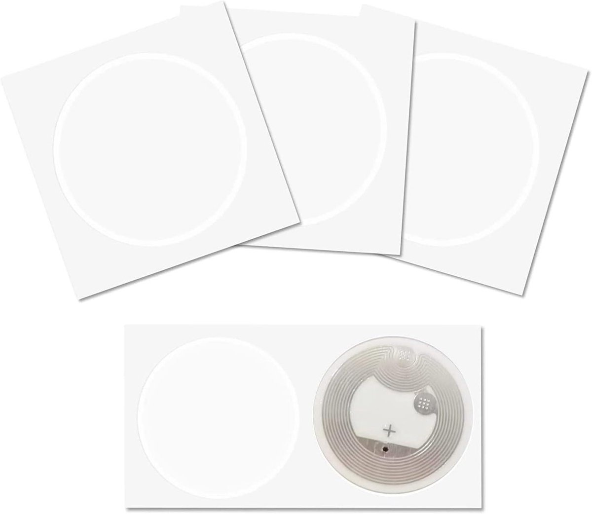 NFC Stickers - Slimme Tags - Informatie Delen - 888 Byte Geheugen - 25 mm Diameter - Wit