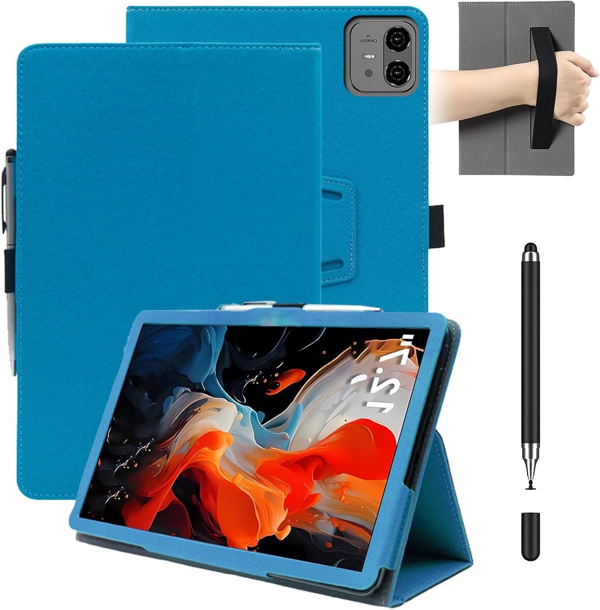 Tablethoes - Beschermhoes - Tabletgebruik Onderweg - Met Standaard - 12.7 inch - Blauw