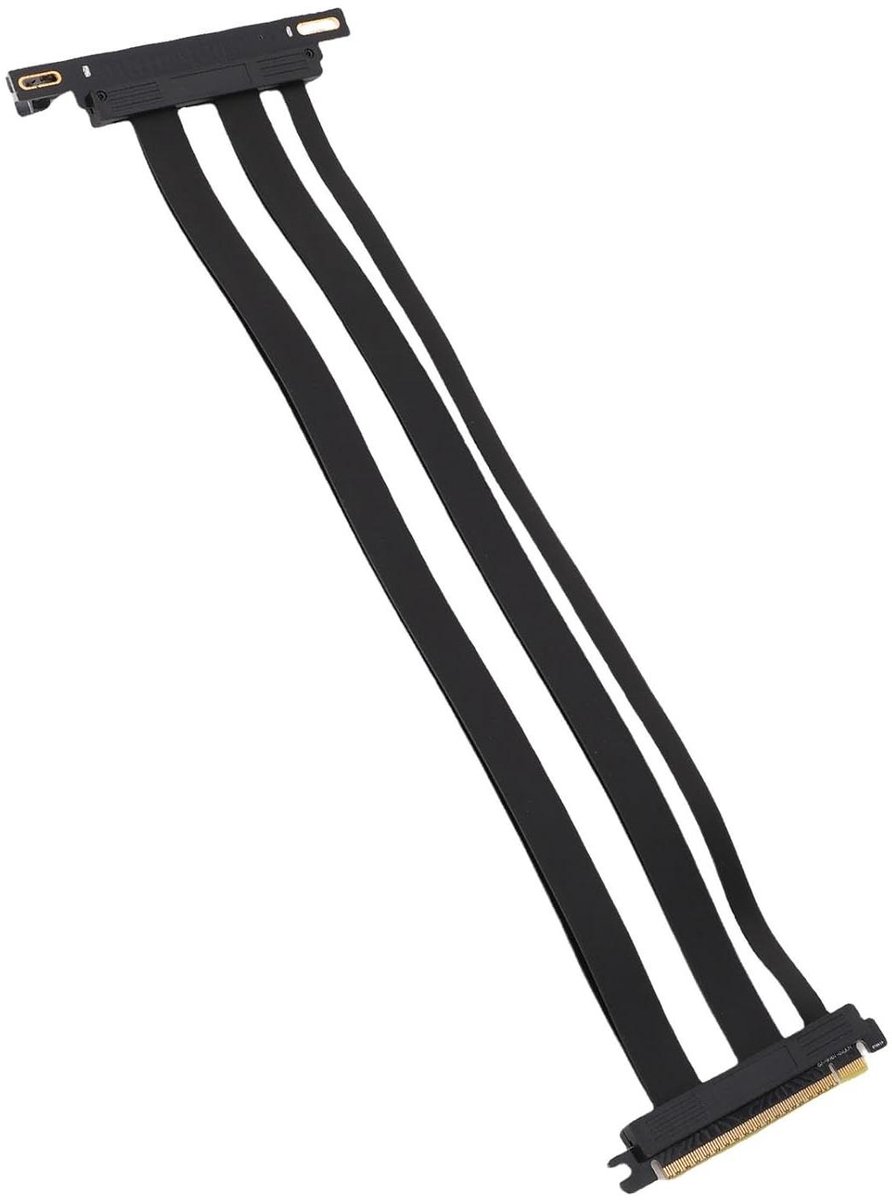 Verlengkabel PCIe 5.0 - Riser Kabel - Pc Bouwen - Afgeschermd Signaal - 40 cm - Zwart