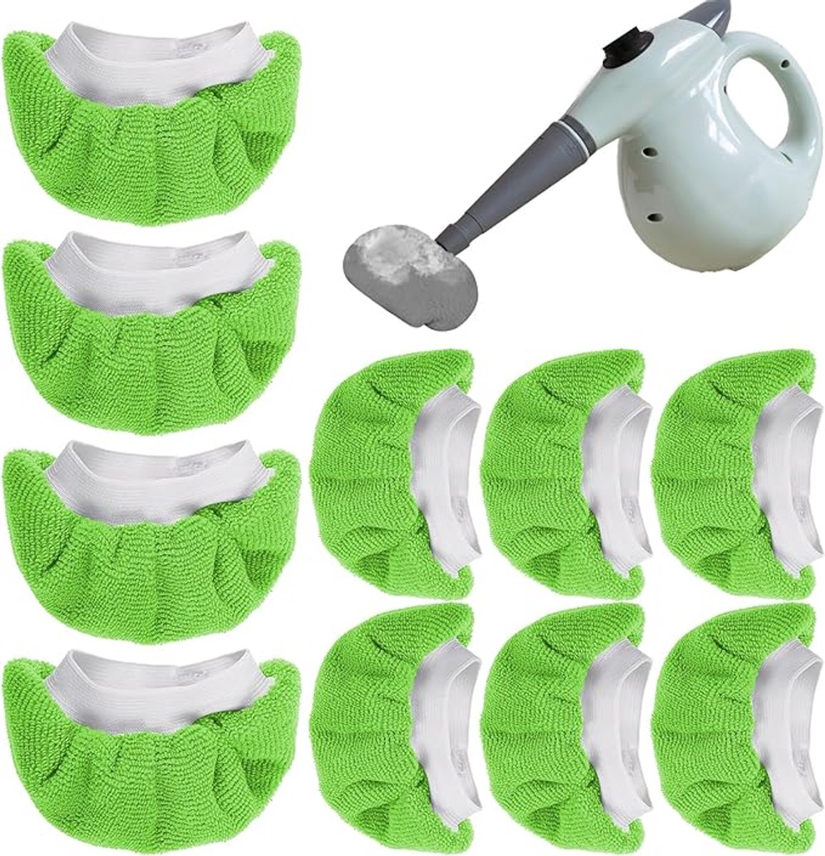10 algemene stoommopdoeken, wasbare stoomreinigers accessoires, herbruikbare schoonmaakhulzen, geschikt voor Bisse11 Steam Shot, Comforday, PurSteam, groen