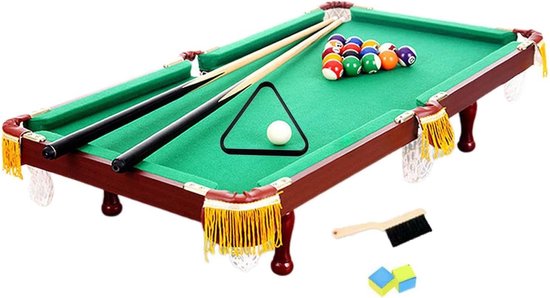 Mini Pooltafel - Tafelbiljart Spel - Indoor Vermaak - Draagbaar Compact Ontwerp - 60x30x15 cm - Houtkleurig van mini — afbeelding 3