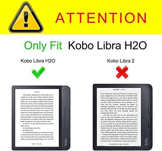 Kobo Libra H2O Hoes - Beschermhoes Ereader - Ereader Beschermen - Automatische Slaap/Waakmodus - Model N873 - Toren van Kobo — afbeelding 2