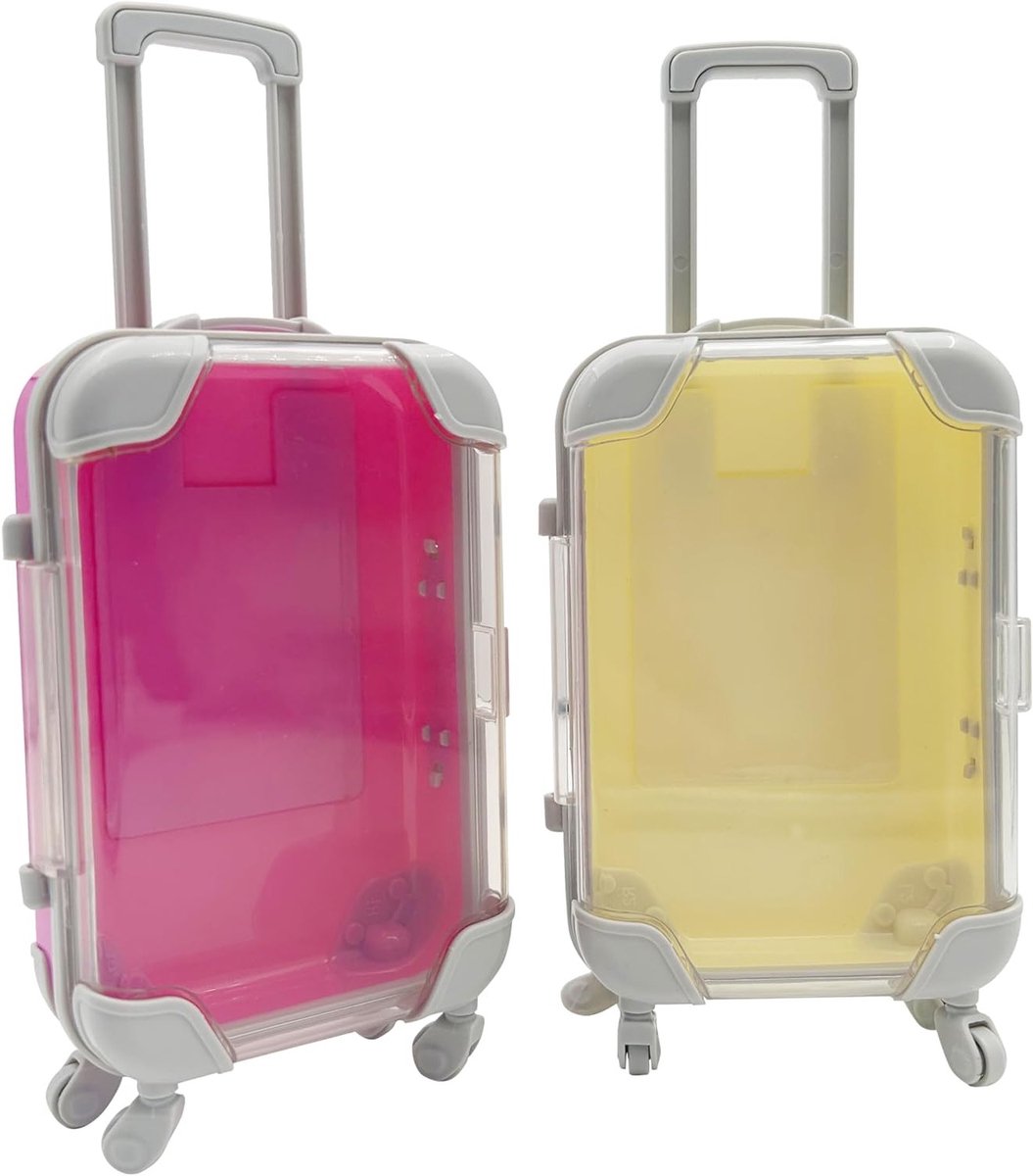 Mini Koffer Set van 2, Geldkoffer voor Reizen, Perfect Cadeau voor Kinderen en Volwassenen, Geel/Rood, Ideaal voor Geldbeheer en Reisbudget