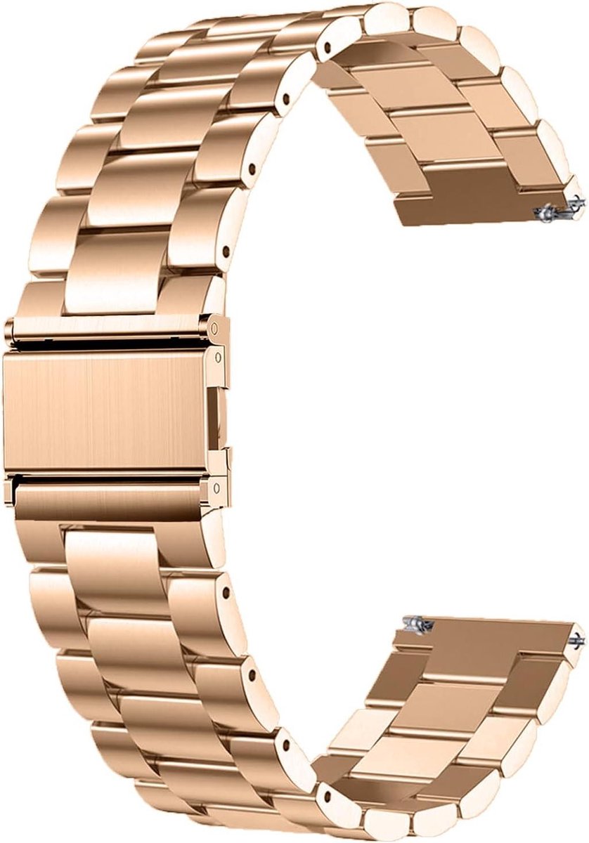 Horlogeband RVS - Metalen band - Smartwatch vervangen - Verstelbare sluiting - 18-22 mm - Zilverkleurig