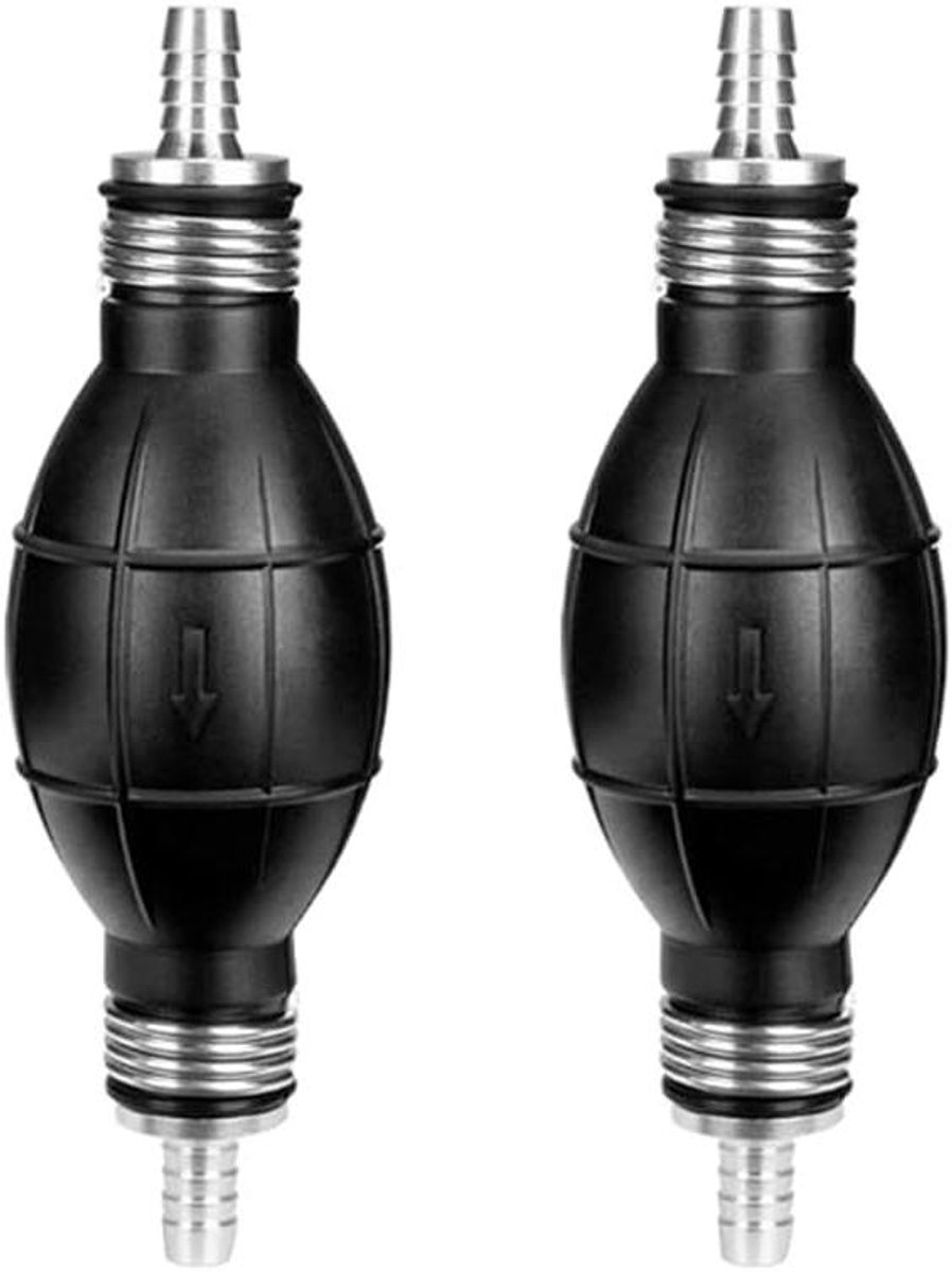 Brandstofpomp Primer Bulb - Handpomp Diesel Benzine - Brandstof Toevoeren - Oliebestendig Rubber Aluminium - 8 mm - Zwart