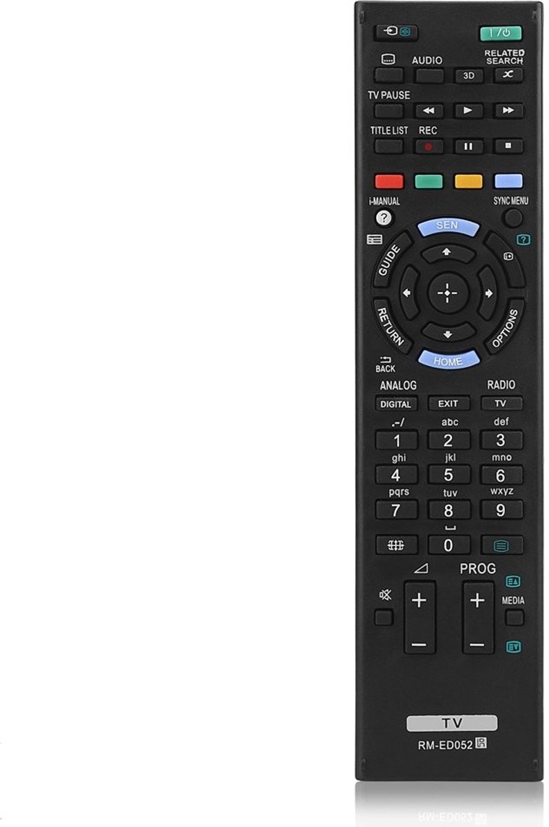 Dailygoody - Vervangende Afstandsbediening - Sony TV Afstandsbediening - 10 Meter Bereik - Zwart - Slimme TV Besturing - Geschikt voor RM-ED052, RM-ED