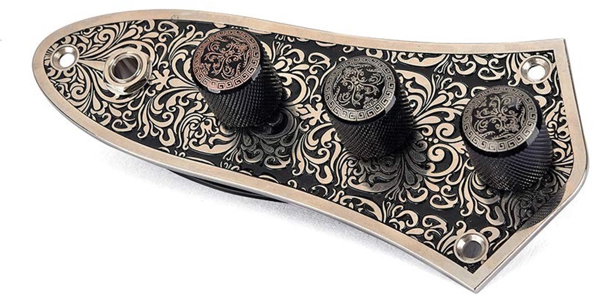 Dailygoody - Vintage bedrade geladen bedieningsplaat - Schakelaar knoppen - Perfect voor Jazz Bass - Zwart - Vervangende onderdelen - Ideaal voor muzi...
