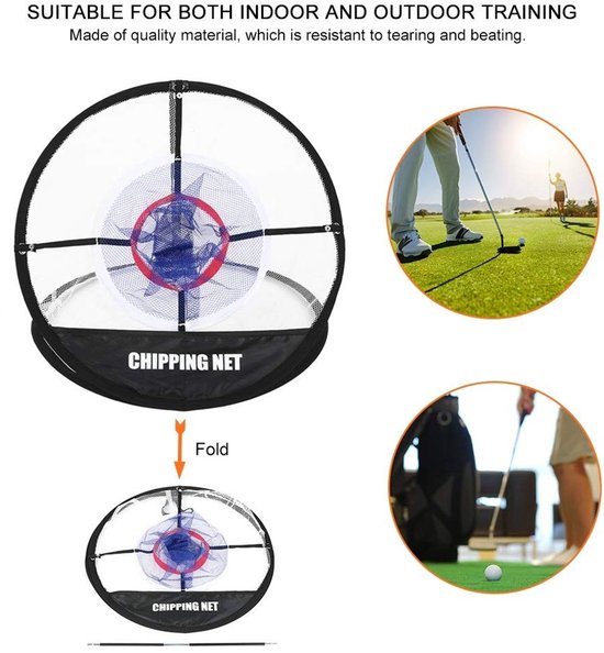 Dailygoody - Golf Chipping Net - Golf Training - Compact en Lichtgewicht - Zwart - Indoor en Outdoor - Perfect voor Beginners - Opvouwbaar — afbeelding 3