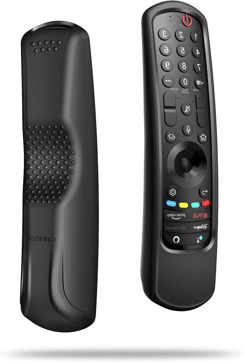 Zwarte schokbestendige siliconen afstandsbediening hoes voor LG Smart TV 2021-2024, anti-slip, bescherming en duurzaamheid