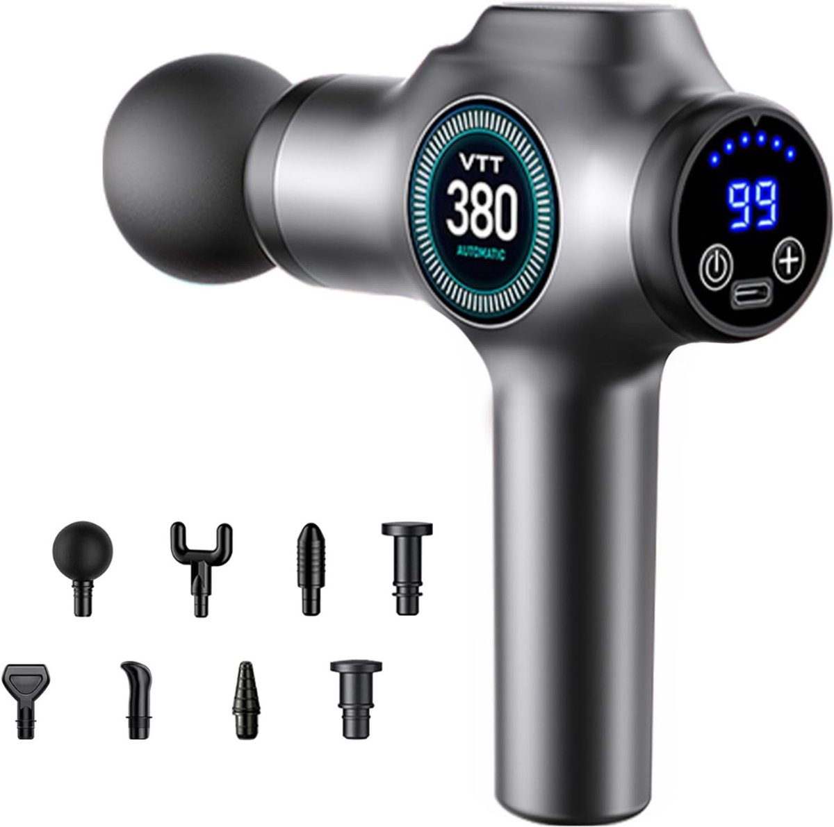 AHD® Massage Gun - Massage Pistool - Massage Gun Professioneel - Massage-gun - Grijs - 5cm x 3cm x 8cm