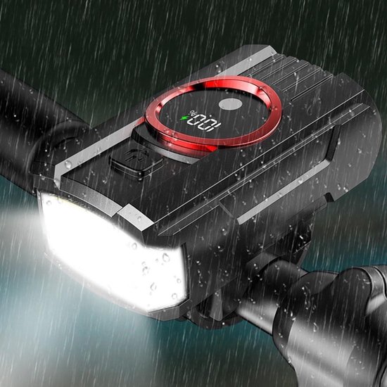 Fiets Koplamp - Voorlicht Fiets - Nachtfietsen Veiligheid - Automatische Lichtaanpassing - 300 Lumen - Zwart — afbeelding 5