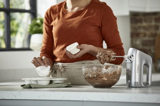 Handmixer - Mixer Keukenmachine - Bakken en Koken - 5 Snelheden met Turbo - 450W - Zilver — afbeelding 5