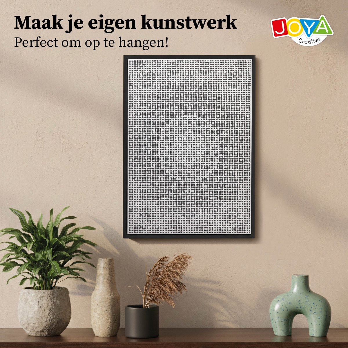 Dot Painting Stippelschilderij - Thema Mandala - Canvas 40x30cm - Inclusief 3 Zwarte Fineliners - Creatief Tekenen voor Volwassenen - Joya Creative — afbeelding 4