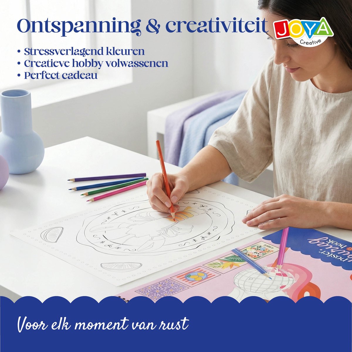 Joya Creative Kleurboek voor Volwassenen Posters - Volwassen Kleurboek met 64 Designs - A3, A4 en A5 Formaat - Uitscheurbaar - Spiraalband — afbeelding 10