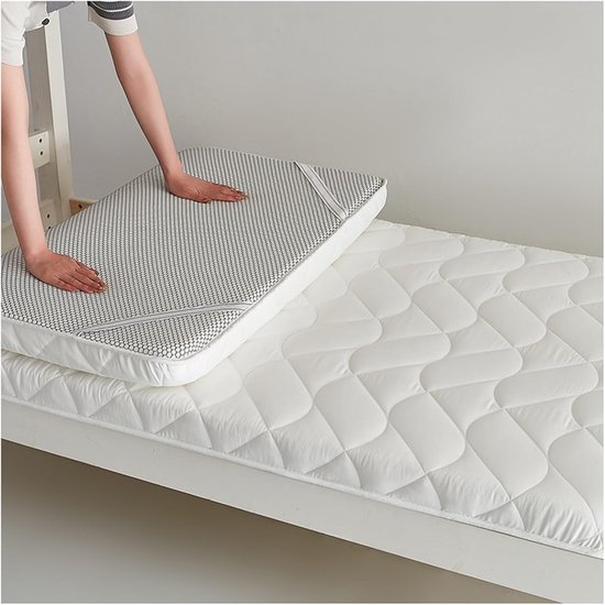 Japanse Matras - Futon Matras - Comfortabel Slapen - Drievoudig Ontwerp - 90x200cm - Lichtgroen — afbeelding 3