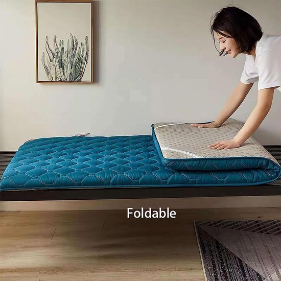Japanse Vloermatras - Futon Matras Kamperen - Comfortabel Slapen - Zacht Vouwbaar Rolbaar - 150x200 cm - Grijs — afbeelding 2