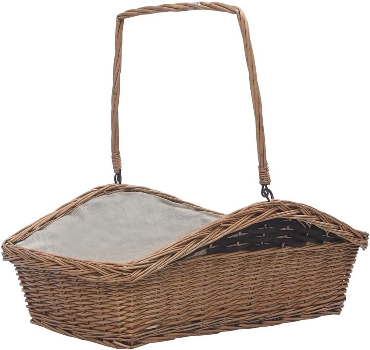 Brandhout Mand - Houtmand Kachel - Open Haard Opslag - Volle Wilg Materiaal - 615x465x58 cm - Bruin