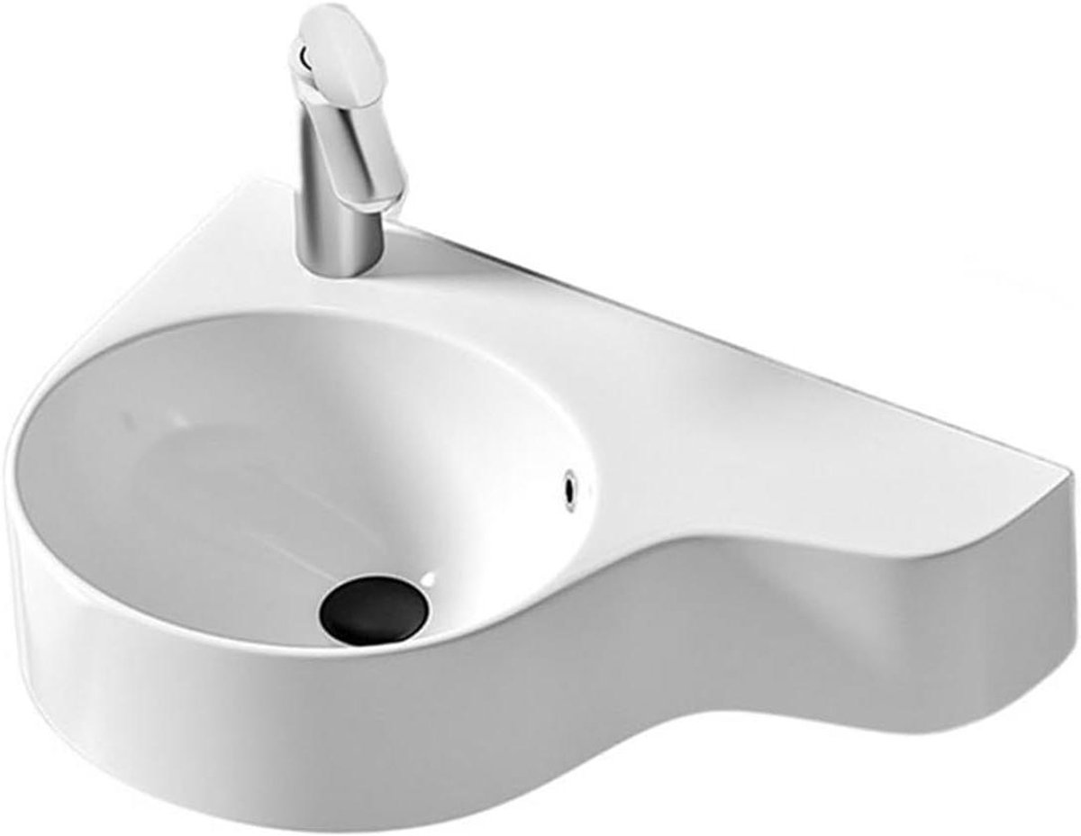 Wastafel Keramiek - Waskom Toilet - Ruimte Besparen - Eenvoudig Onderhoud - 56x38.5x18.5cm - Wit