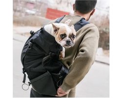 Hondendraagtas Rugzak - Huisdier Reistas - Buitenreizen met Hond - Head Out Design - Medium - Zwart