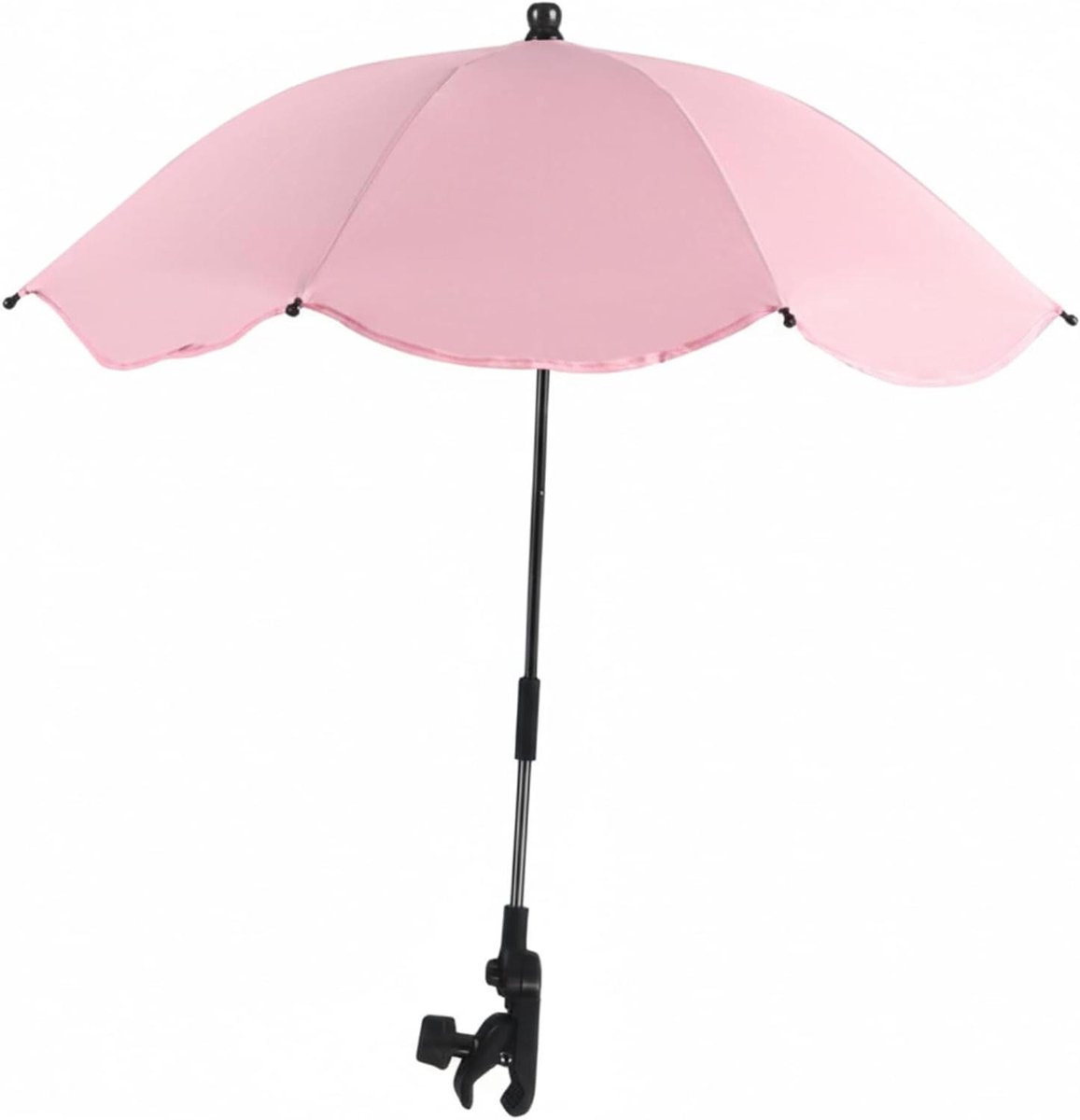 Stoelparaplu met klem - Clip-on parasol - Bescherming tegen zon - 360 graden verstelbaar - 65 cm diameter - Zwart