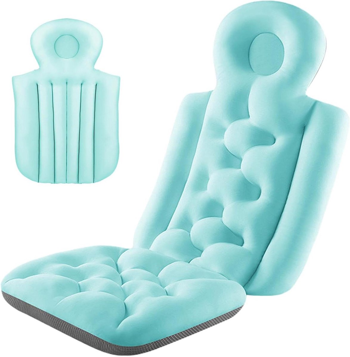 Badkussen - Badmat kussen - Ontspanning thuis - Huidvriendelijk materiaal - 40 x 93 cm - Blauw