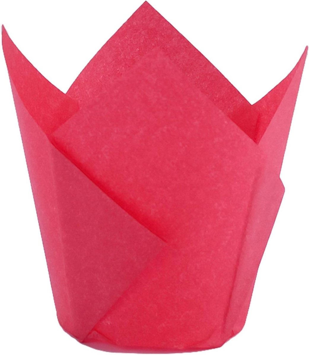 Bakvorm Cupcake - Muffin Hulzen - Taarten Bakken - Vetvrij Papier - 300 Stuks - Rood