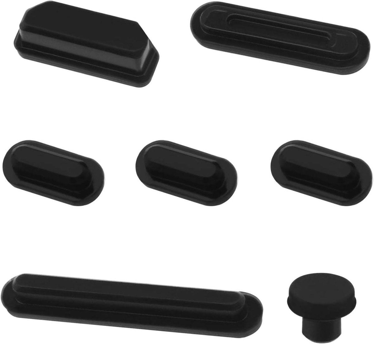 Stofstekkers Set - Poort Beschermers - Laptop Beschermen - Duurzaam Siliconen Materiaal - 7 Stuks - Zwart