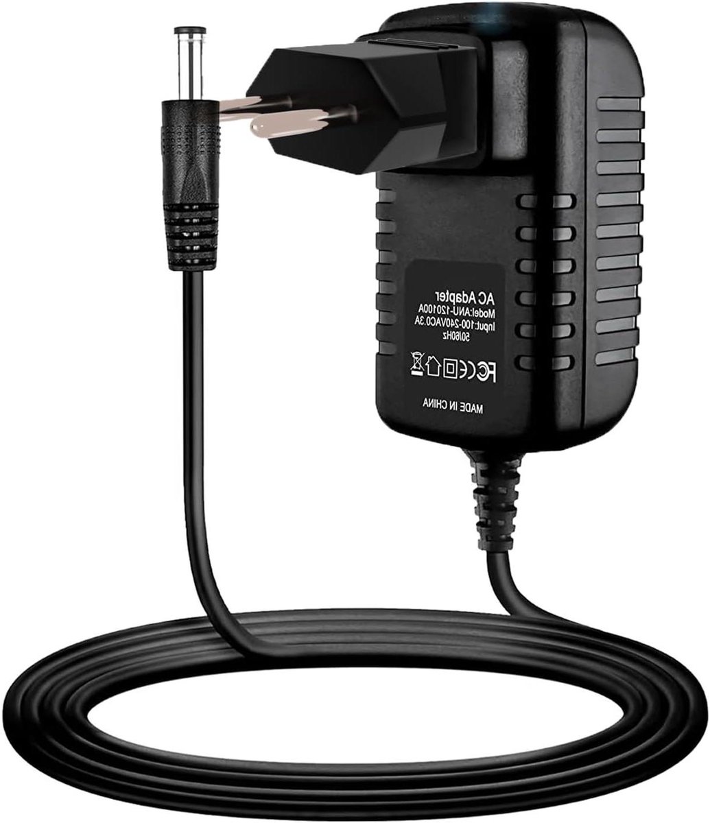 Stroomadapter - Voeding Oplader - Fitnessapparaten Laden - Wereldwijd Gebruik - 9V - Zwart
