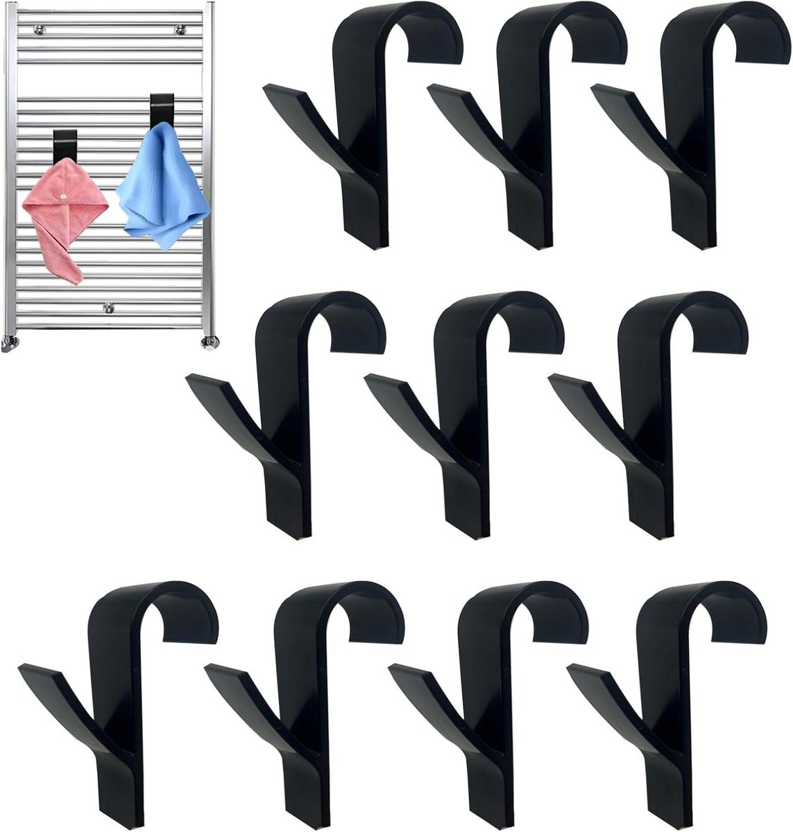 Radiator Haken - Verwarming Hangers - Handdoeken Drogen - Eenvoudig Bevestigen - 10 Stuks 