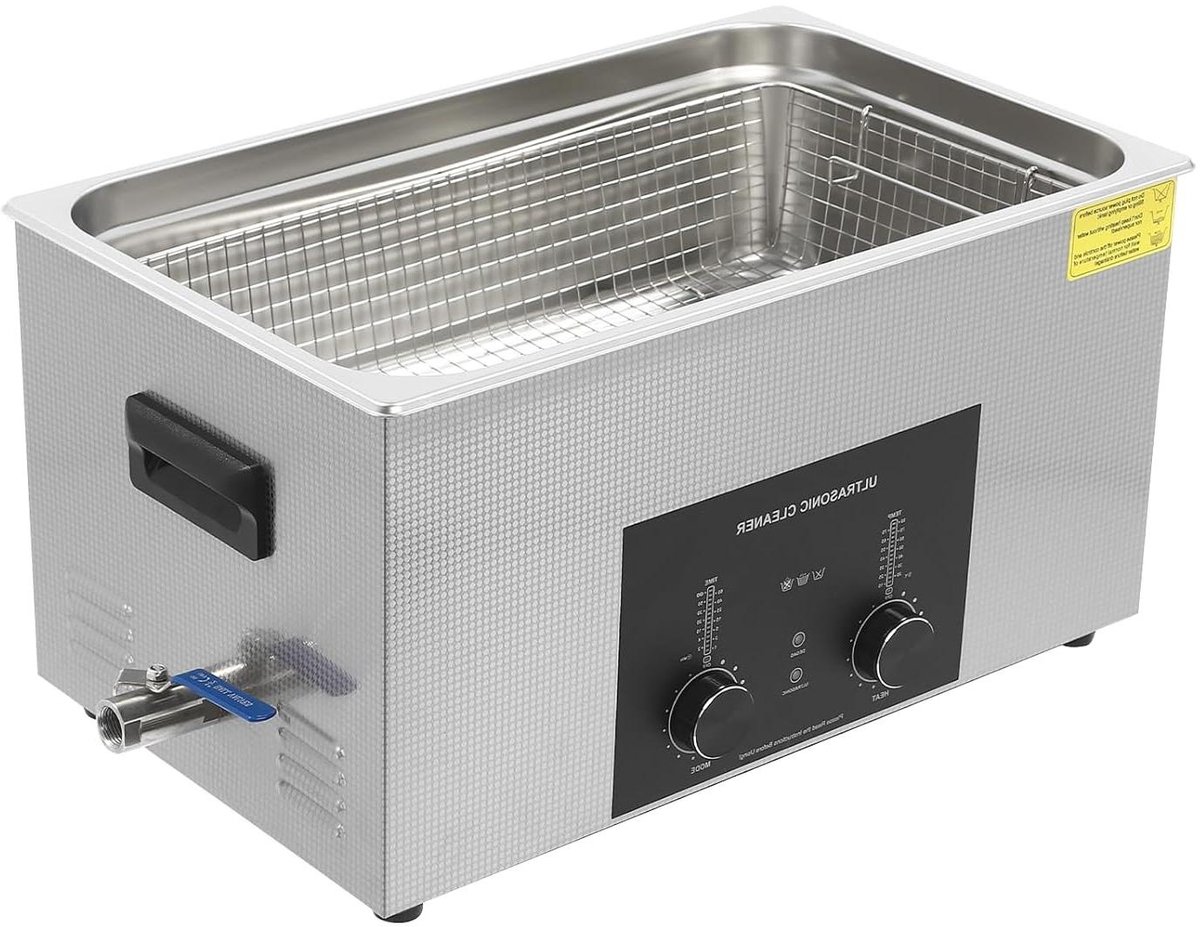 Ultrasone Reiniger - Reinigingsapparaat Bad - Dieptereiniging Onderdelen - Temperatuurregeling - 22 Liter - Zilver