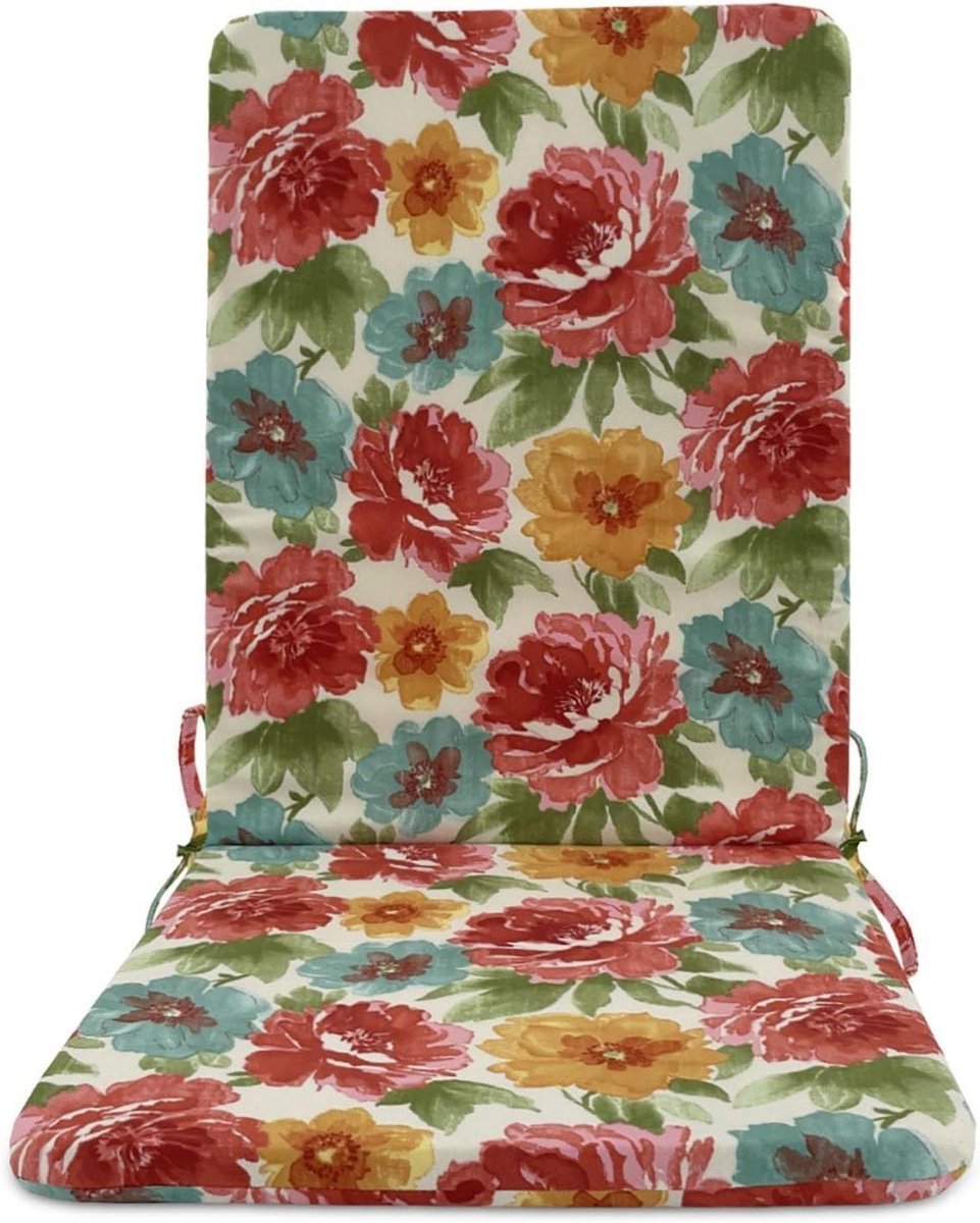 Tuinstoelkussens Hoge Rug - Buiten Zitkussens - Buiten Ontspannen - Waterdichte Stof - 2 Stuks 5cm - Floral