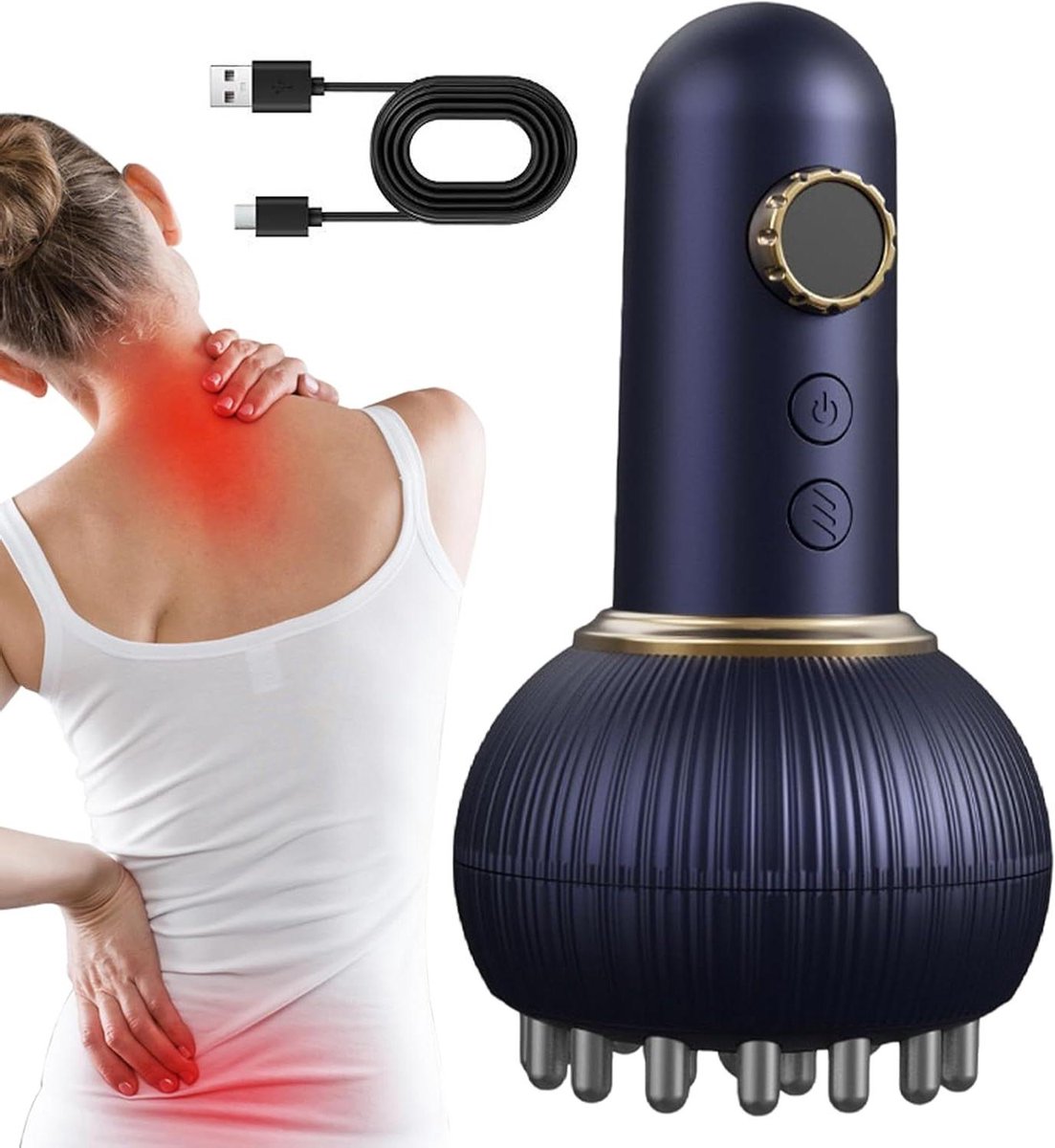 Massage Apparaat - Hulpmiddel - Cellulitis Massage - Elektrische Vibratie - 20 x 17 x 10 cm - Wit