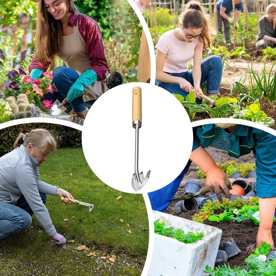 Tuin Trekker - Onkruidverwijderaar - Netten Tuinieren - Roestvrij Staal - 2.3mm - Houtkleurig — afbeelding 3