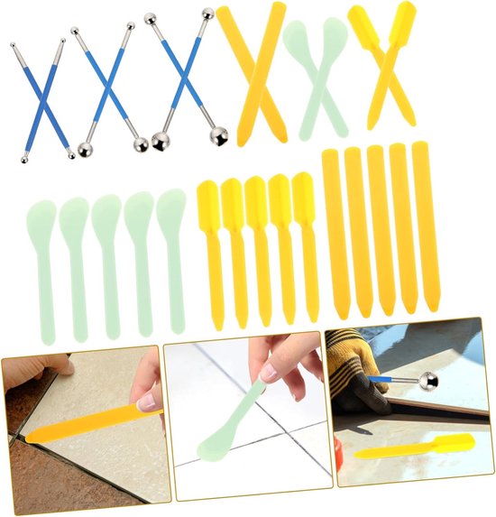 Voegenkit Gereedschap - Tegel afwerking - Kit aanbrengen - Diverse schrapers - 15 cm lengte - Diverse kleuren — afbeelding 4