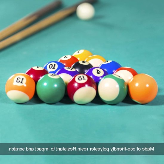 Training Ball voor Poolcue, 16 Stuks Eco-vriendelijk 38mm Hars Billiard Ballen voor Kinderen, Mini Pooltafel Accessoire voor Speelkamers en Recreatie — afbeelding 3