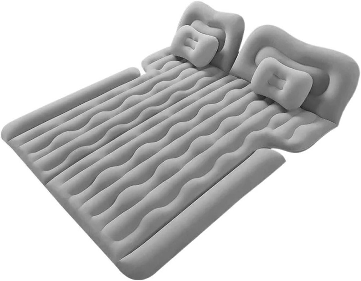 Opblaasbaar Luchtbed - Slaapmat Kampeer - Reizen Achterbank - Demping en Schokabsorptie - One Size - Grijs