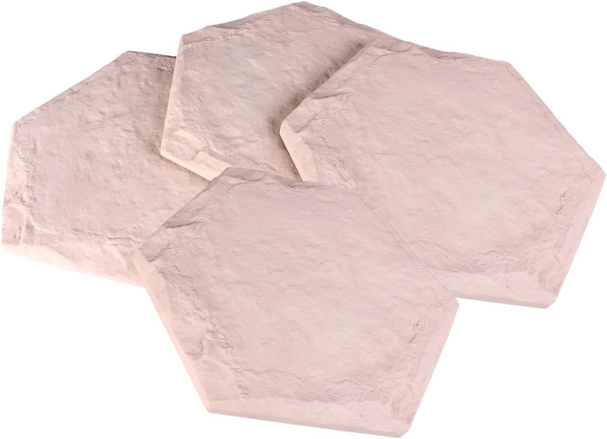 Decoratieve Tuinstenen - Pad Stenen - Tuinpad Aanleggen - Inclusief Bevestigingspennen - 4 Stuks - Grijs