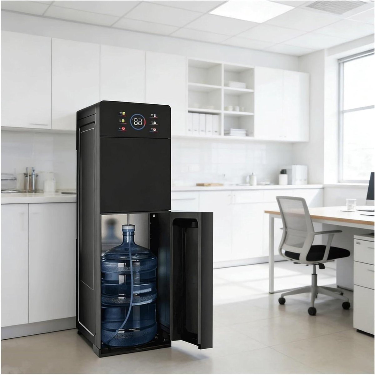 Waterdispenser Bodemvulling - Koud Warm Water - Dranken Bereiden - 5 Snelheden - 189 Liter Flessen - Zwart