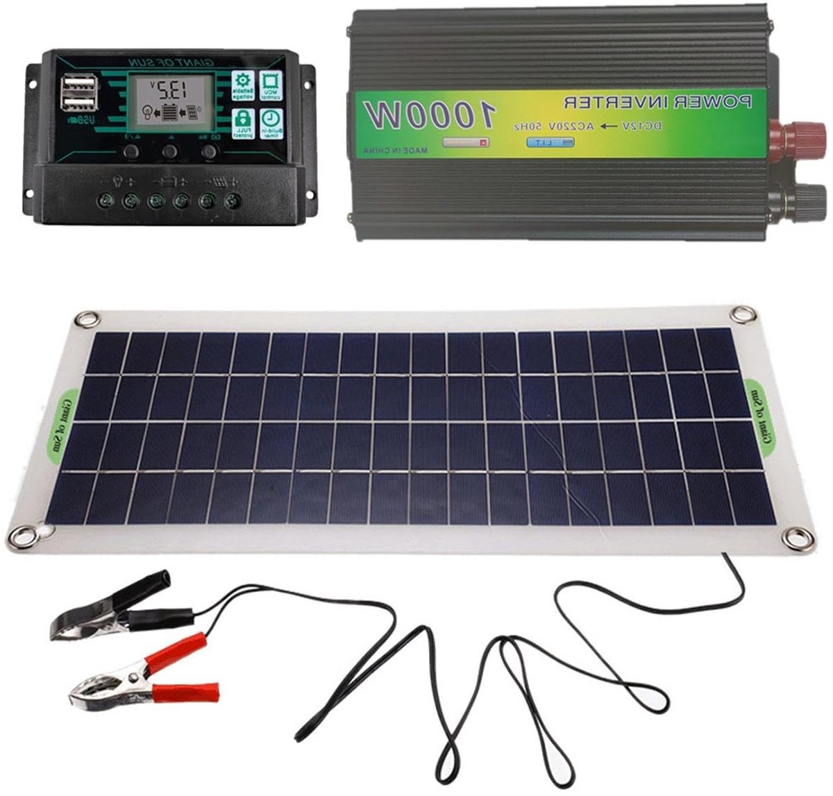 Zonnepaneel Set - Camping Paneel - Energie Opwekken - Ultradun Ontwerp - 100W - Zwart