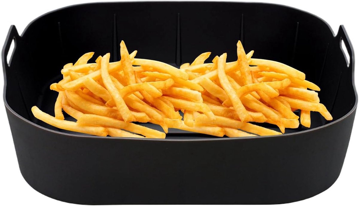 Airfryer Mand Liners - Siliconen Vellen - Moeiteloos Koken - 3D Vetafvoer - 223 cm - Zwart