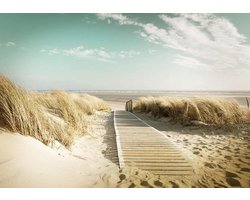 Forwall - Vliesfotobehang strand zee Oostzee natuur duinen landschap 368x254 cm - fotobehang - voor woonkamer slaapkamer - 3D-effect - incl. lijm
