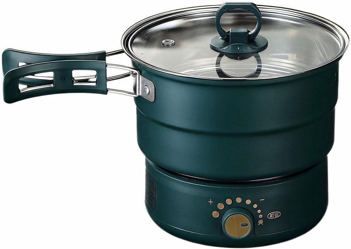 Elektrische Kookpot - Multi-cooker - Thuis Koken - Dual-zone Systeem - Inklapbaar - Groen