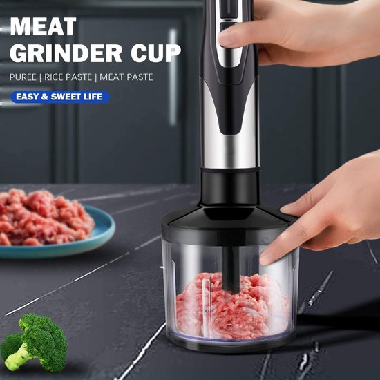 Staafmixer Set - Keukenmixer - Eten Bereiden - 5-in-1 Functies - 600ml Maatbeker - Zwart — afbeelding 2