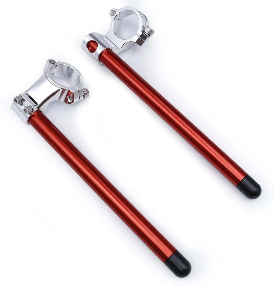 Stuurverhoger Adapter - Stuur Riser - Comfortabel Rijden - Universele Diameter - 37-50 MM - Zilver Rood