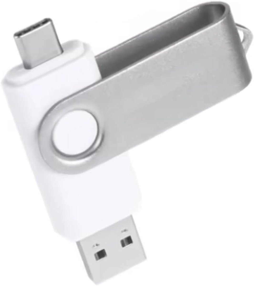 USB-Stick - Draai Geheugen - Bestanden Opslaan - Type-C Aansluiting - 128GB - Wit