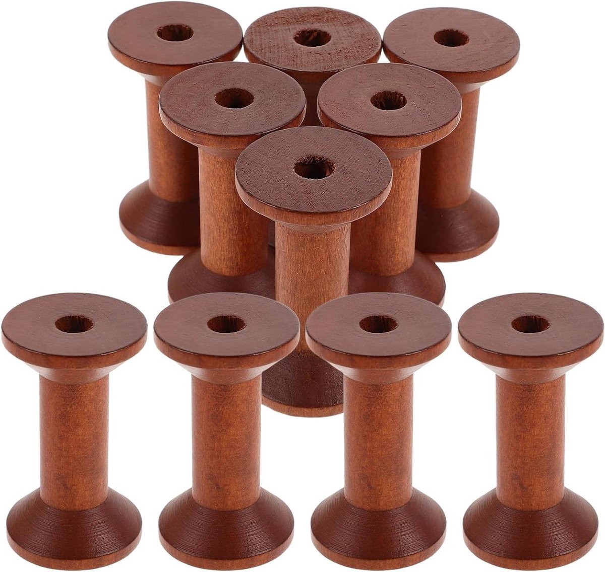 Houten Klosjes - Draad Spoelen - Hobby Knutselen - Vintage Sfeer - 10 Stuks - Houtkleur